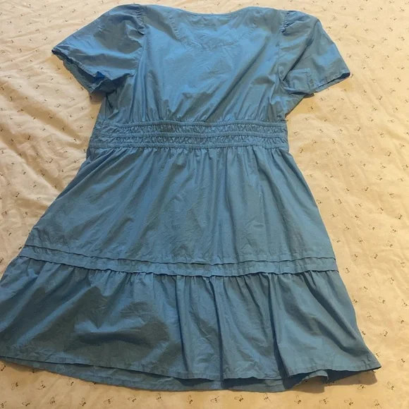 Quince Tiered Short Sleeve Mini Dress Size Large - Picture 10 of 11